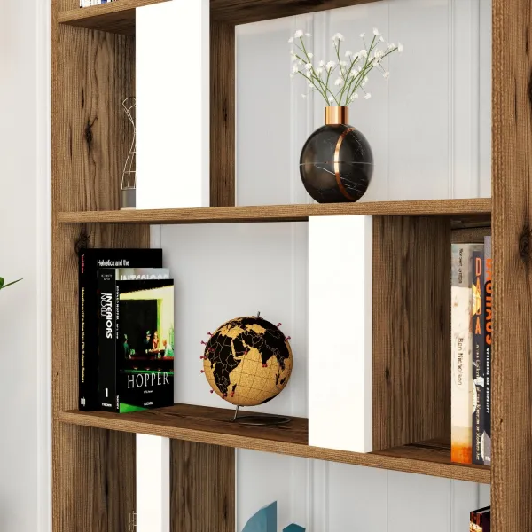Hanah Home Knižnica Lime orech/biela