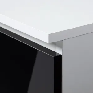 Ak furniture Nástavec na skriňu Star 90 cm biely/čierny lesk