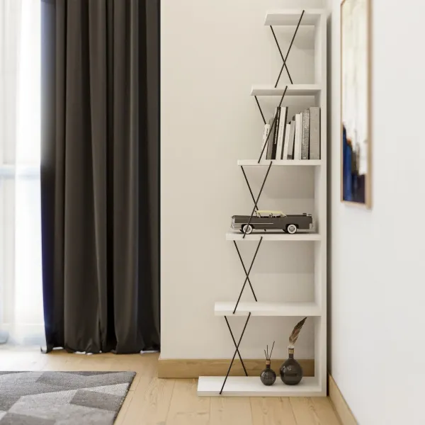 Hanah Home Knižnica Tlos biela