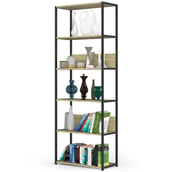 Ak furniture Regál LOFT 70 cm čierna/dub artisan