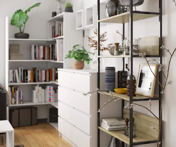 Ak furniture Regál LOFT 70 cm čierna/dub artisan