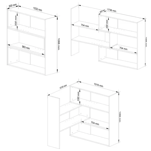 Ak furniture Knižnica TWIST mini biela