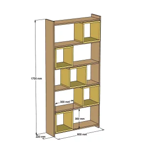 ASIR Knižnica BOX biely orech