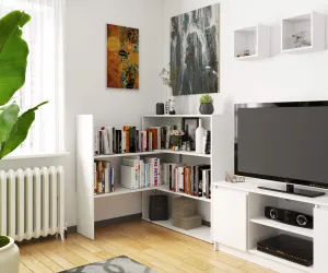 Ak furniture Knižnica TWIST mini biela