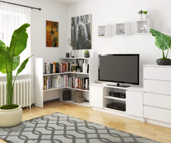Ak furniture Knižnica TWIST mini biela