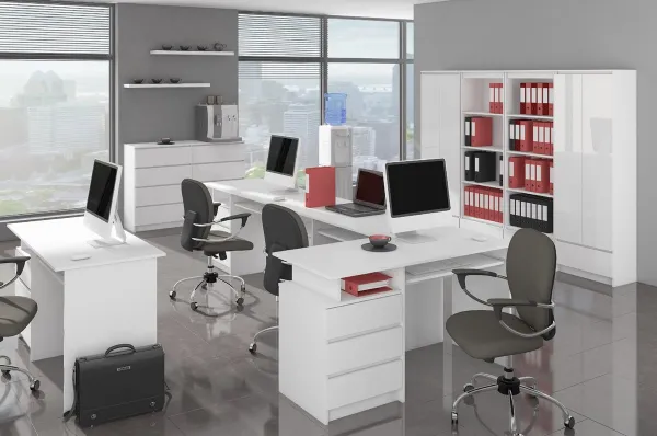 Ak furniture Komoda Tove K 160,4 cm biela lesklá