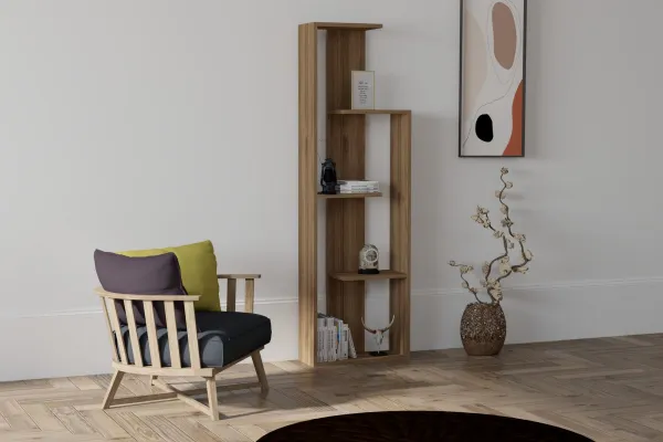 Knižnica Wand Walnut