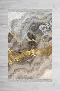 Conceptum Hypnose Koberec Marble 80x200 cm šedý/zlatý
