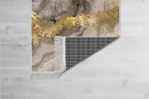 Conceptum Hypnose Koberec Marble 80x200 cm šedý/zlatý