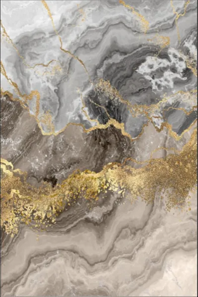 Conceptum Hypnose Koberec Marble 80x200 cm šedý/zlatý