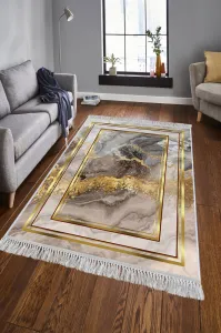 Conceptum Hypnose Koberec Marble Frame 80x200 cm sivý/zlatý