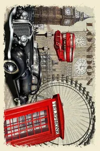 Conceptum Hypnose Koberec London 80x150 cm béžový/červený