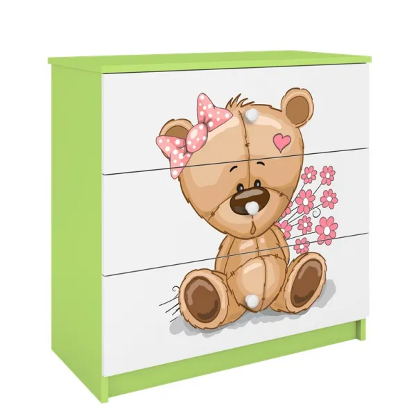 Kocot kids Komoda Babydreams 80 cm medvedík zelená