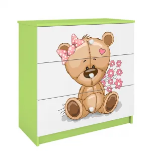 Kocot kids Komoda Babydreams 80 cm medvedík zelená