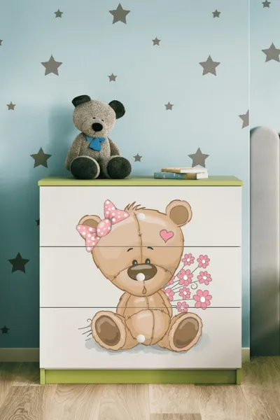 Kocot kids Komoda Babydreams 80 cm medvedík zelená