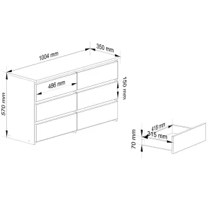 Ak furniture Komoda CL6 100 cm biela/grafitovo sivá