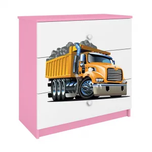 Kocot kids Komoda Babydreams 80 cm nákladiak ružová