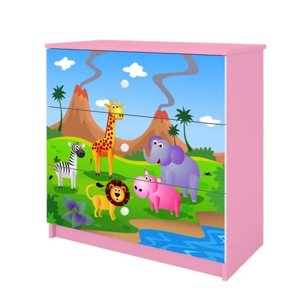 Kocot kids Komoda Babydreams 80 cm safari ružová