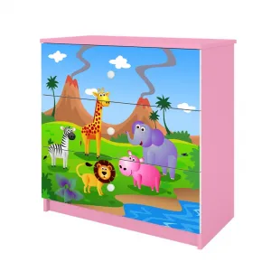 Kocot kids Komoda Babydreams 80 cm safari ružová