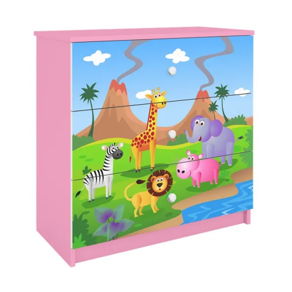 Kocot kids Komoda Babydreams 80 cm safari ružová