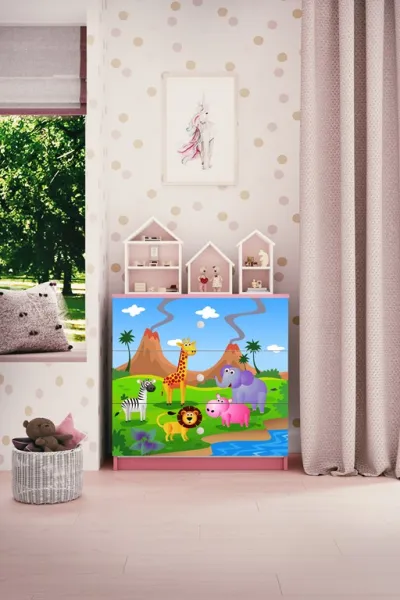 Kocot kids Komoda Babydreams 80 cm safari ružová