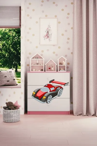 Kocot kids Komoda Babydreams 80 cm auto ružová
