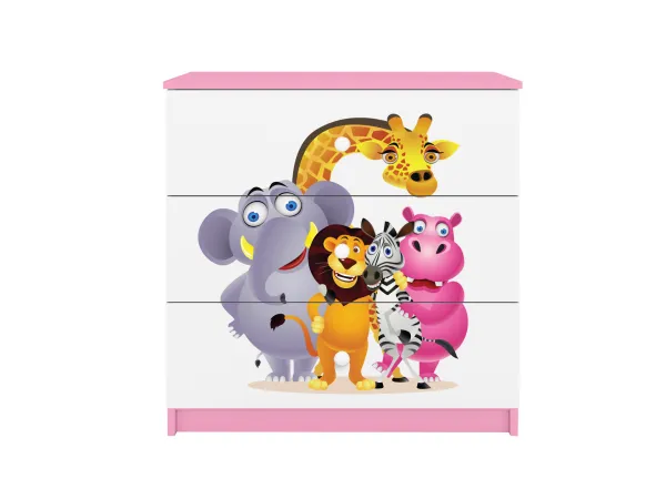Kocot kids Komoda Babydreams 80 cm ZOO ružová