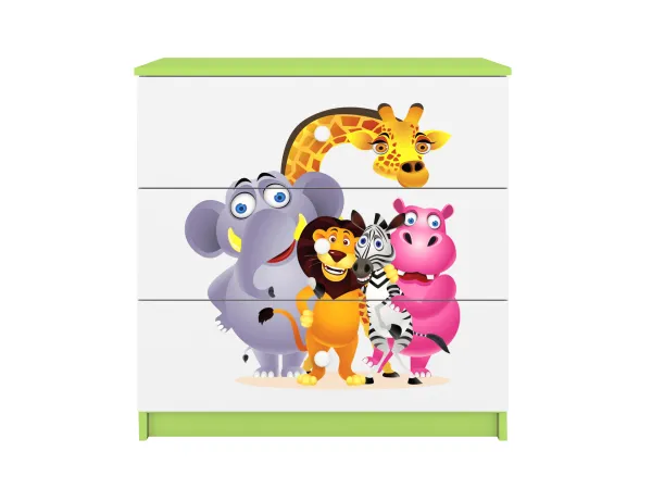 Kocot kids Komoda Babydreams 80 cm ZOO zelená