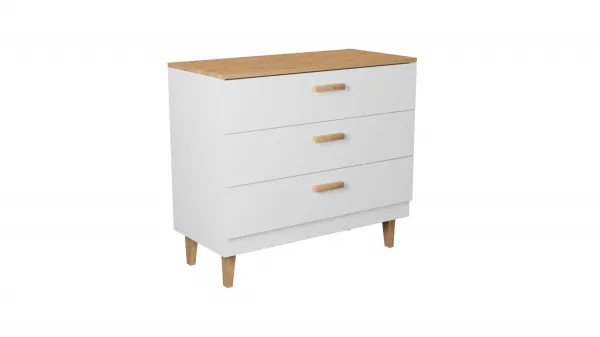 Kocot kids Komoda DENVER 100 cm biela/dub hickory