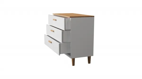 Kocot kids Komoda DENVER 100 cm biela/dub hickory