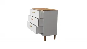 Kocot kids Komoda DENVER 100 cm biela/dub hickory