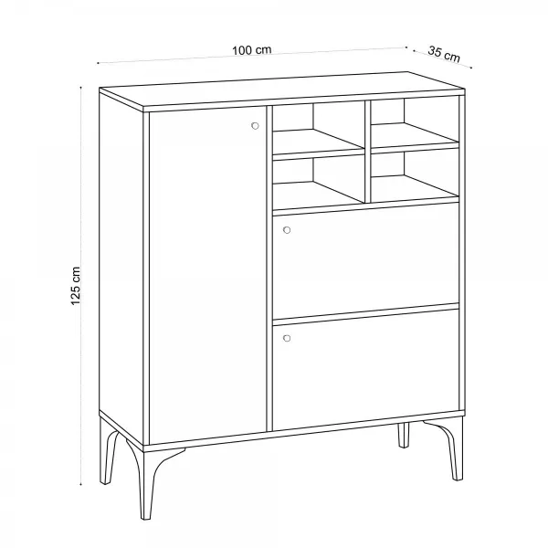 Hanah Home Komoda Freya 100 cm hnedá