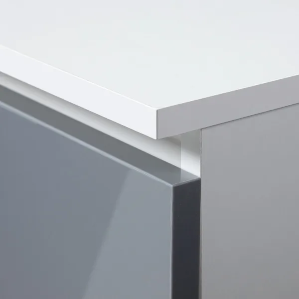 Ak furniture Nástavec na skriňu Star 90 cm biely/strieborný lesk