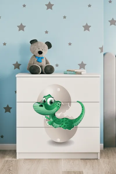 Kocot kids Komoda Babydreams 80 cm dinosaurus biela