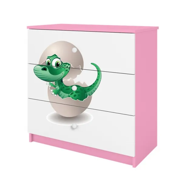 Kocot kids Komoda Babydreams 80 cm dinosaurus ružová