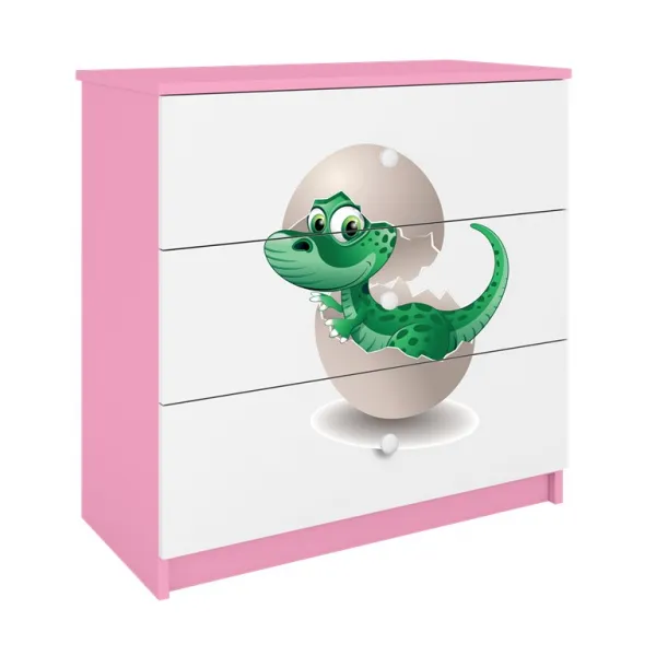 Kocot kids Komoda Babydreams 80 cm dinosaurus ružová