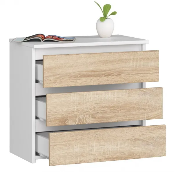 Ak furniture Komoda CL3 60 cm bílá/dub sonoma