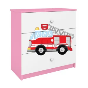 Kocot kids Komoda Babydreams 80 cm hasiči ružová