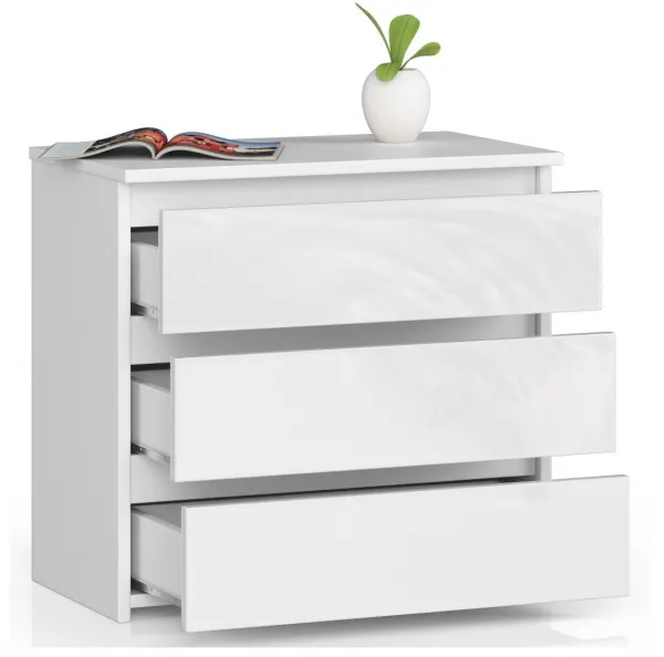 Ak furniture Komoda CL3 60 cm biely lesk