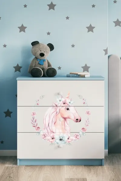 Kocot kids Komoda Babydreams 80 cm jednorožec modrá