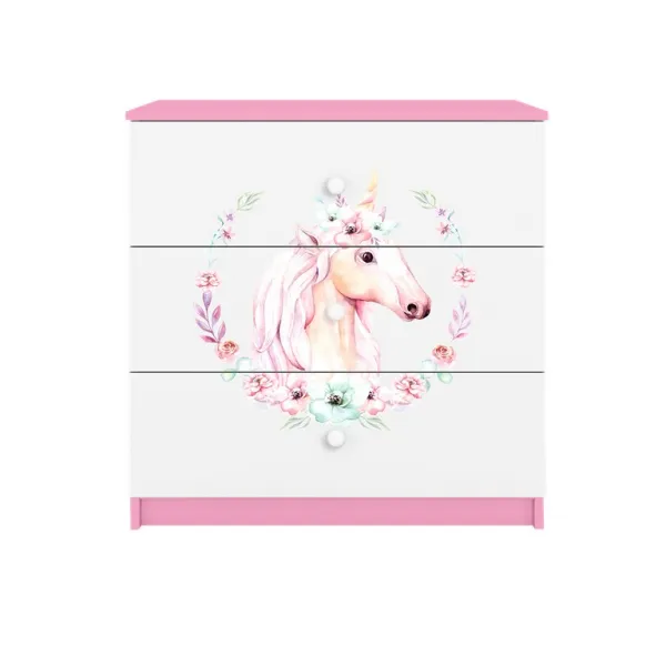 Kocot kids Komoda Babydreams 80 cm jednorožec ružová