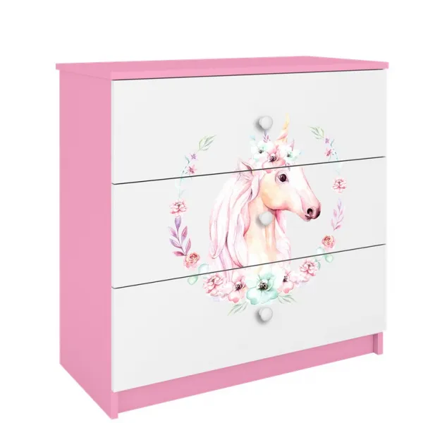 Kocot kids Komoda Babydreams 80 cm jednorožec ružová