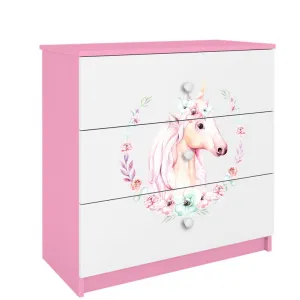 Kocot kids Komoda Babydreams 80 cm jednorožec ružová