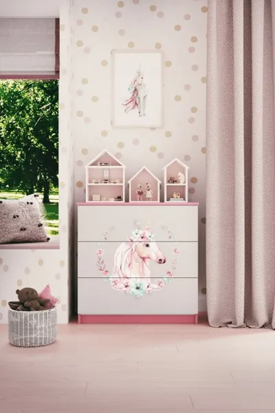 Kocot kids Komoda Babydreams 80 cm jednorožec ružová