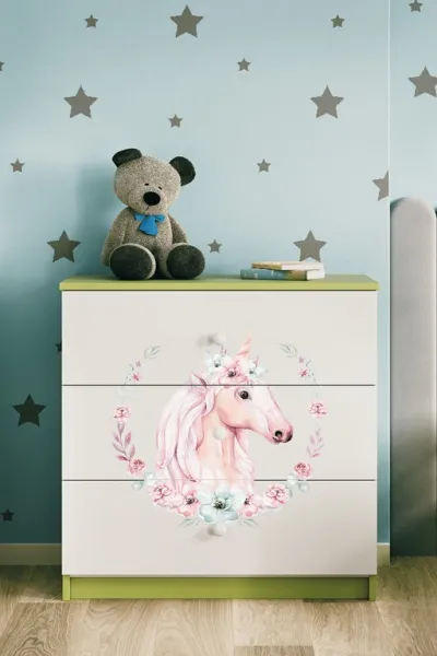 Kocot kids Komoda Babydreams 80 cm jednorožec zelená