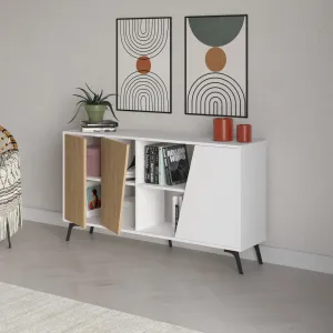 Komoda Houseland FIONA 150 cm biela/dub zafírový