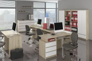 Ak furniture Komoda Kuba 60 cm - 6 zásuviek dub sonoma/biela