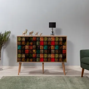 Hanah Home Komoda Kikos 120 cm dub sonoma/viacfarebná