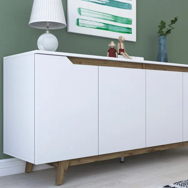 ASIR Komoda MODERN biela, orech