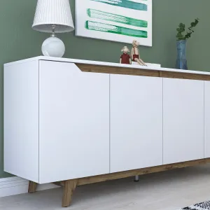 ASIR Komoda MODERN biela, orech
